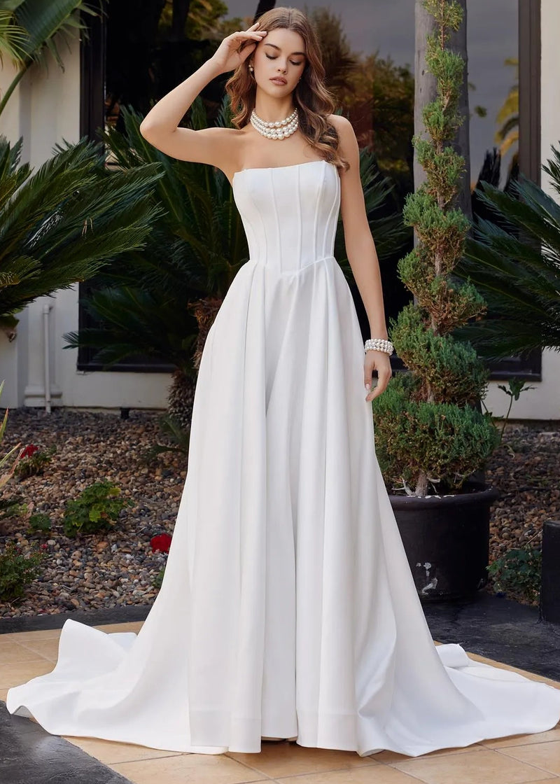 Basque waist A-Line Wedding Dress NZ Size 16-18