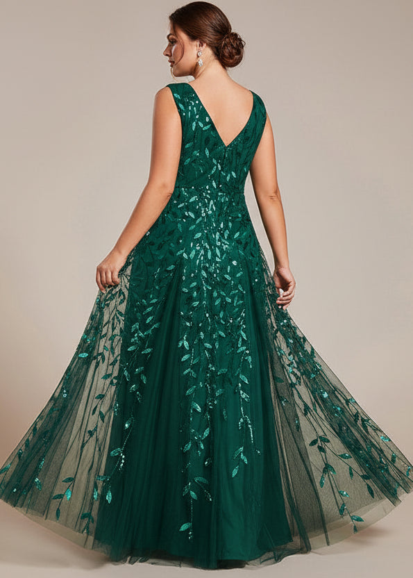Emerald Green Full Length A-Line Evening Dress Emerald Green Full Length A-Line Evening Dress