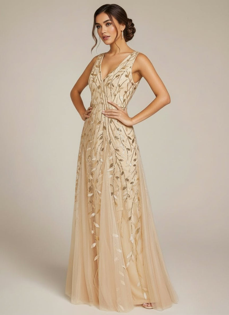 Mother of the Bride Dress Size 14 in Light Gold