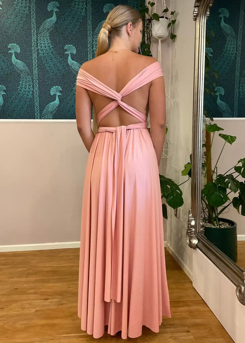 light pink infinity dress Infinity Dress Peach And White Bridesmaid Dresses Baby Pink Infinity Bridesmaid Dress: Convertible Maxi Wrap Wedding