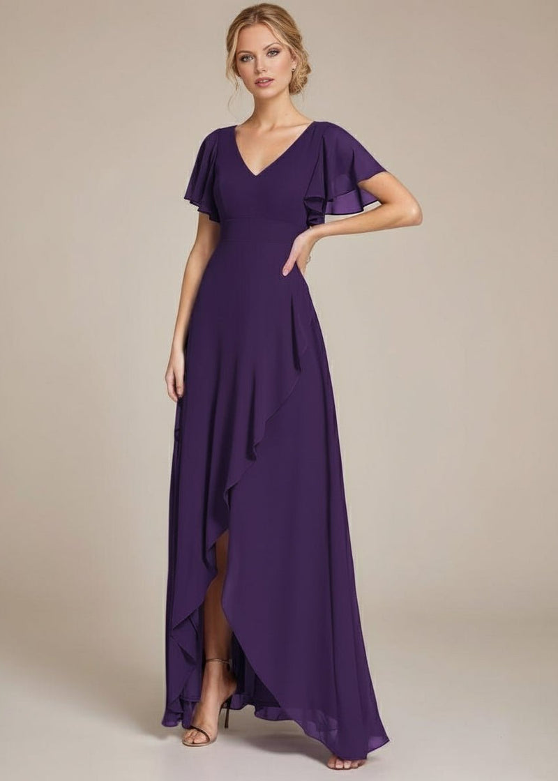 purple bridesmaid dresses nz Sharana Dress with Sleeve Color:Agave Green
