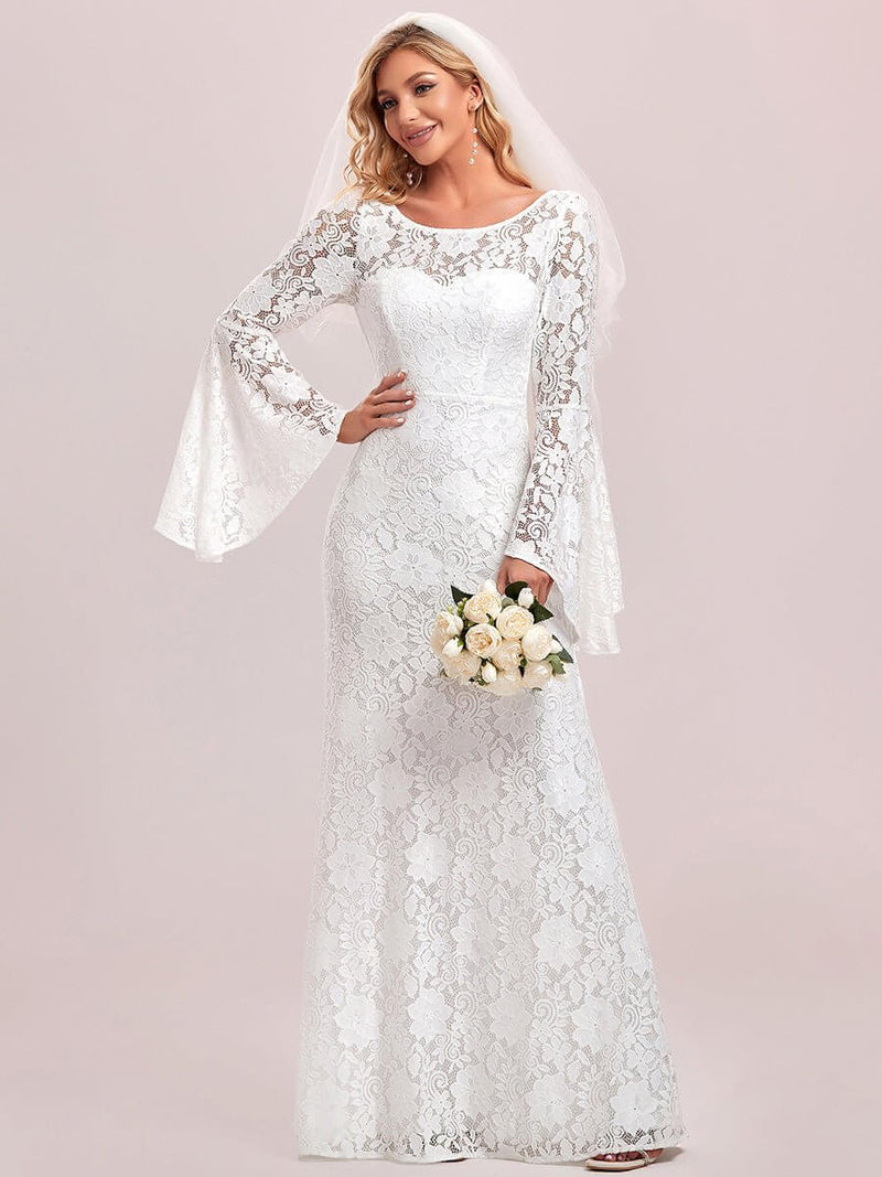 Andrea full lace long sleeve wedding dress in ivory Express NZ wide - Bay Bridal and Ball Gowns