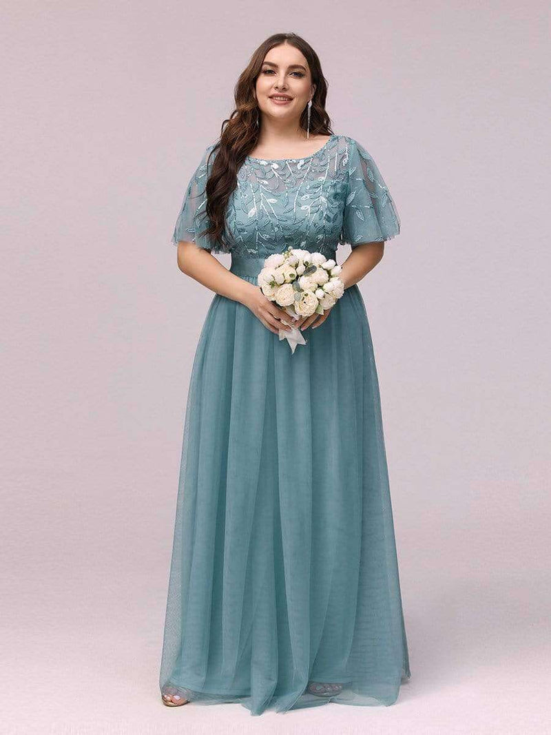 Georgia tulle bridesmaid dress in dusky blue Express NZ wide