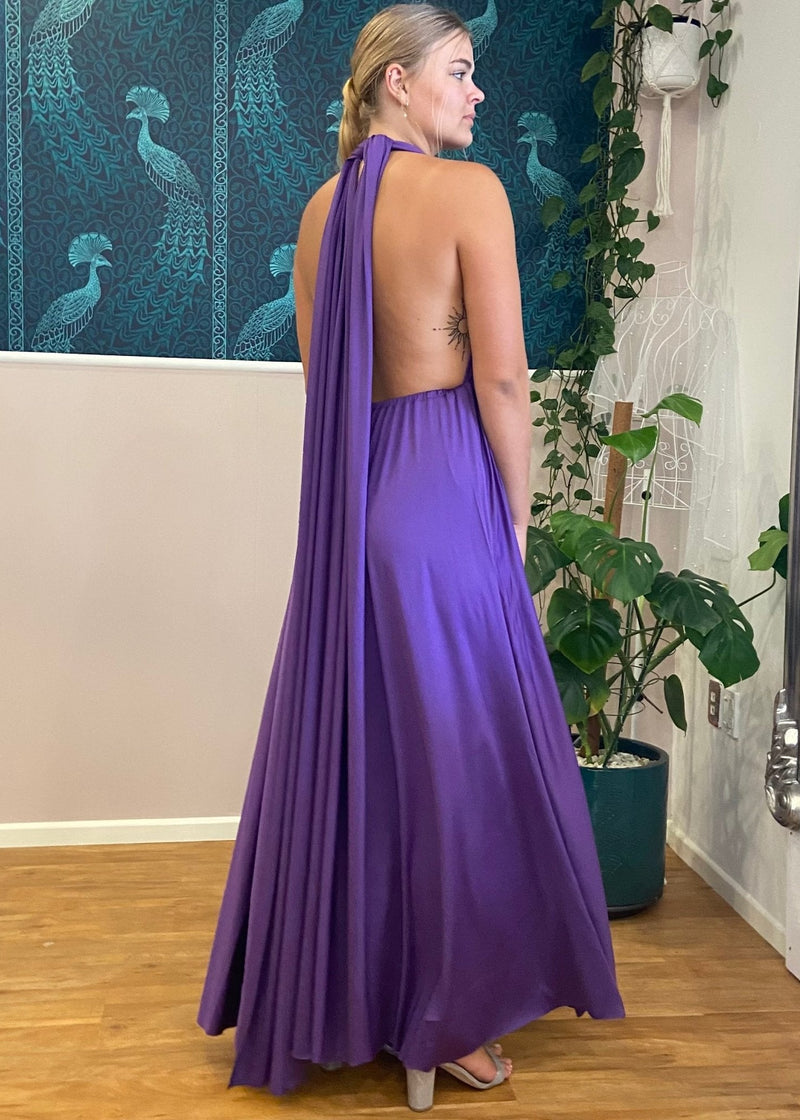 Darker Purple Convertible Infinity bridesmaid dress Bay Bridal