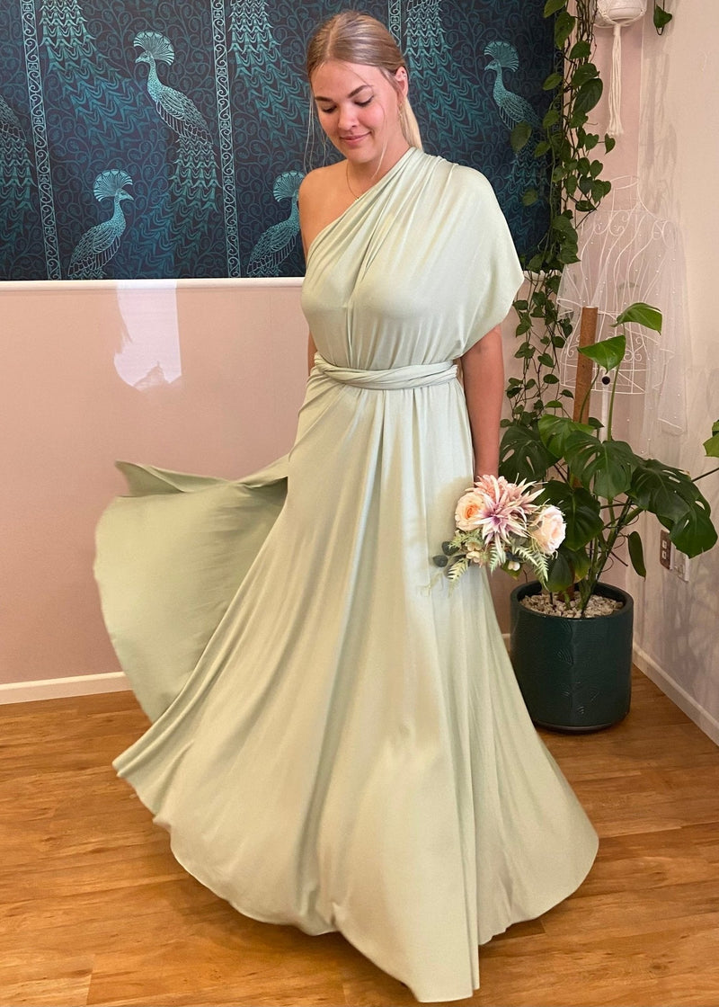 Convertible Wrap Infinity Dress Styles That Cover Back Light Olive