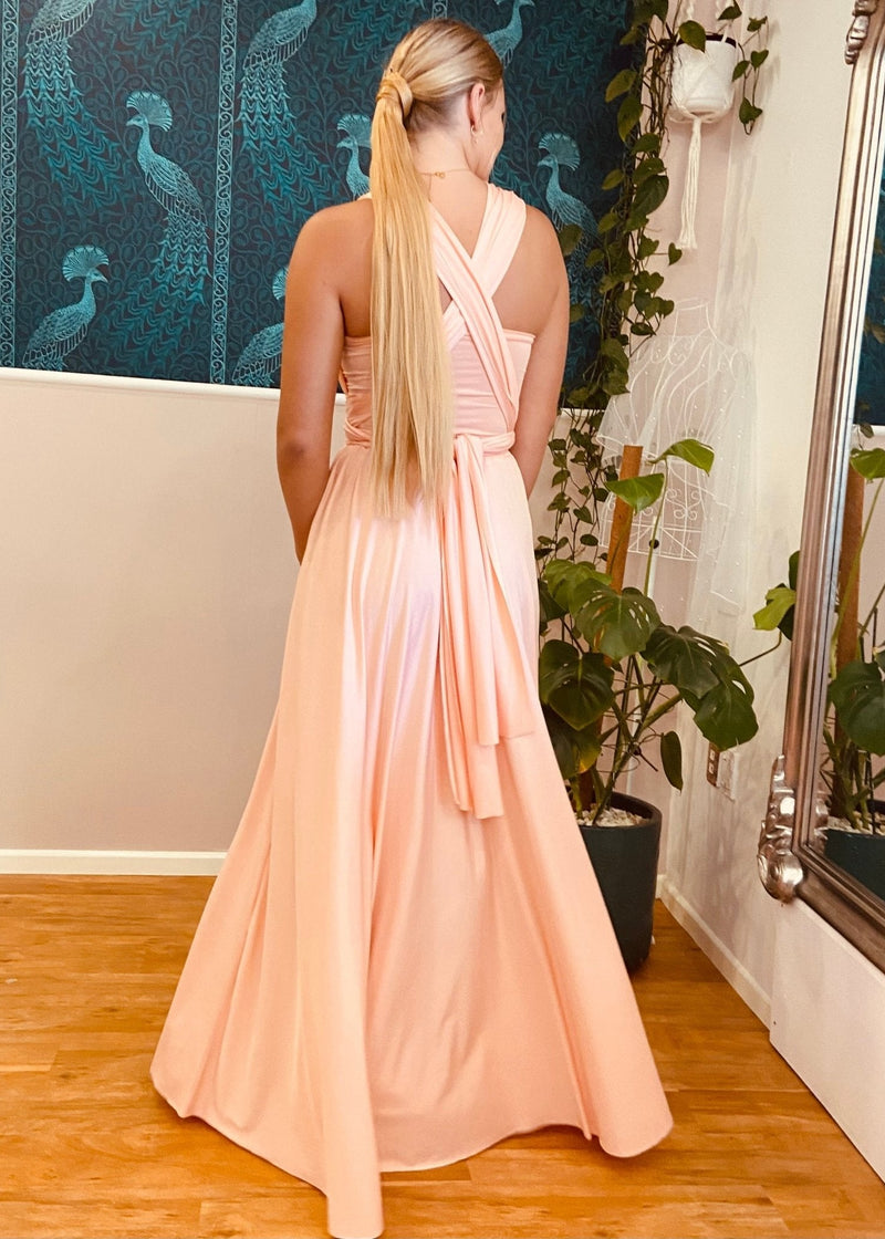 Peach Pink convertible Infinity Bridesmaid Dress Peach Pink convertible Infinity Bridesmaid Dress