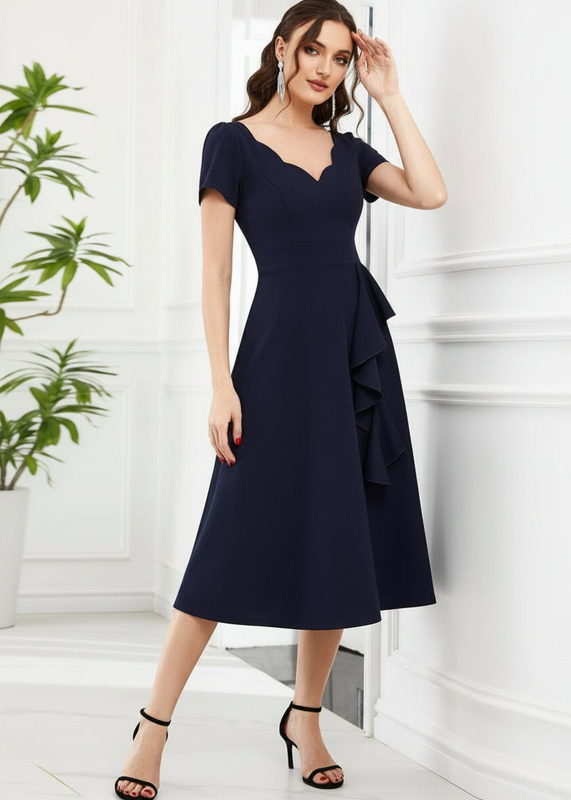 Miranda classic tea length wedding guest dress Bay Bridal