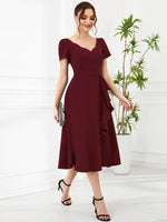 Miranda mother of the bride dress in burgundy Express NZ wide - Bay Bridal and Ball Gowns