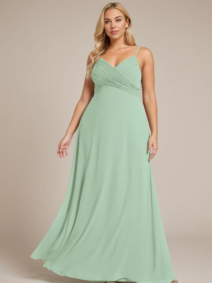 Malika elegant cross front cowl back bridesmaid dress