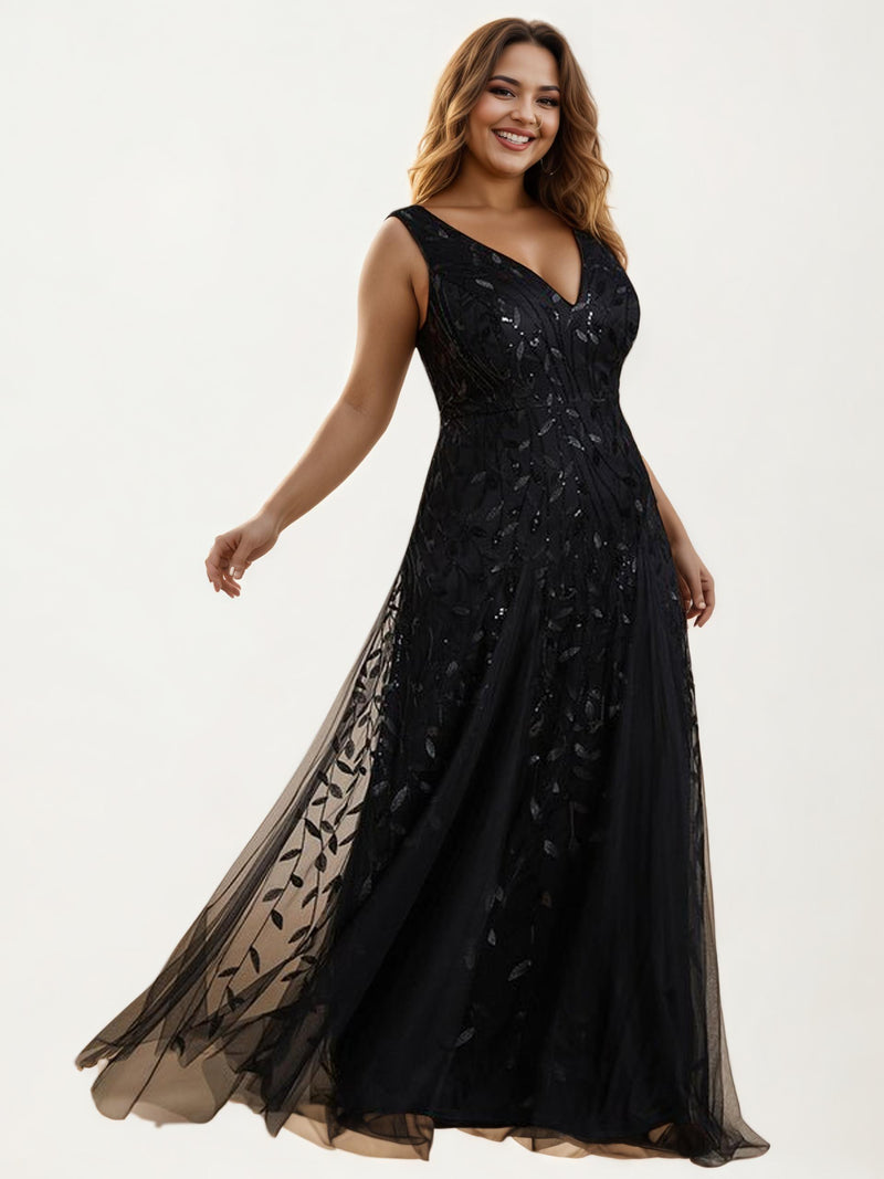 Blessing sleeveless tulle and sequin dress in black Express NZ Wide