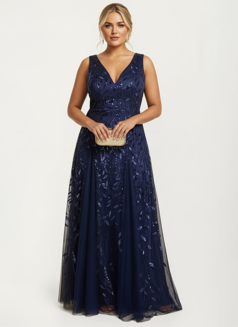 Blessing navy sleeveless tulle and sequin mermaid dress Express NZ Wide