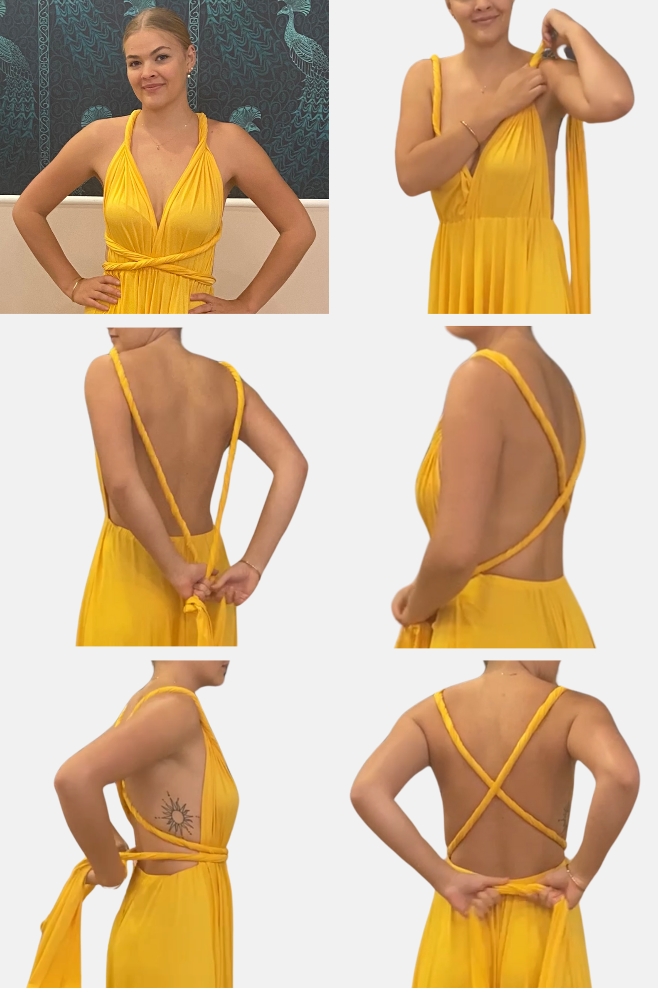 Gold Yellow Convertible Infinity Bridesmaid Dress Gold Yellow Convertible Infinity Bridesmaid Dress