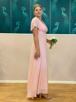 Billie flutter sleeve v neck chiffon bridesmaid dress in lighter colors Bay Bridal and Ball Gowns