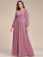 Cindy sleeved ball or evening dress in chiffon Bay Bridal and Ball Gowns