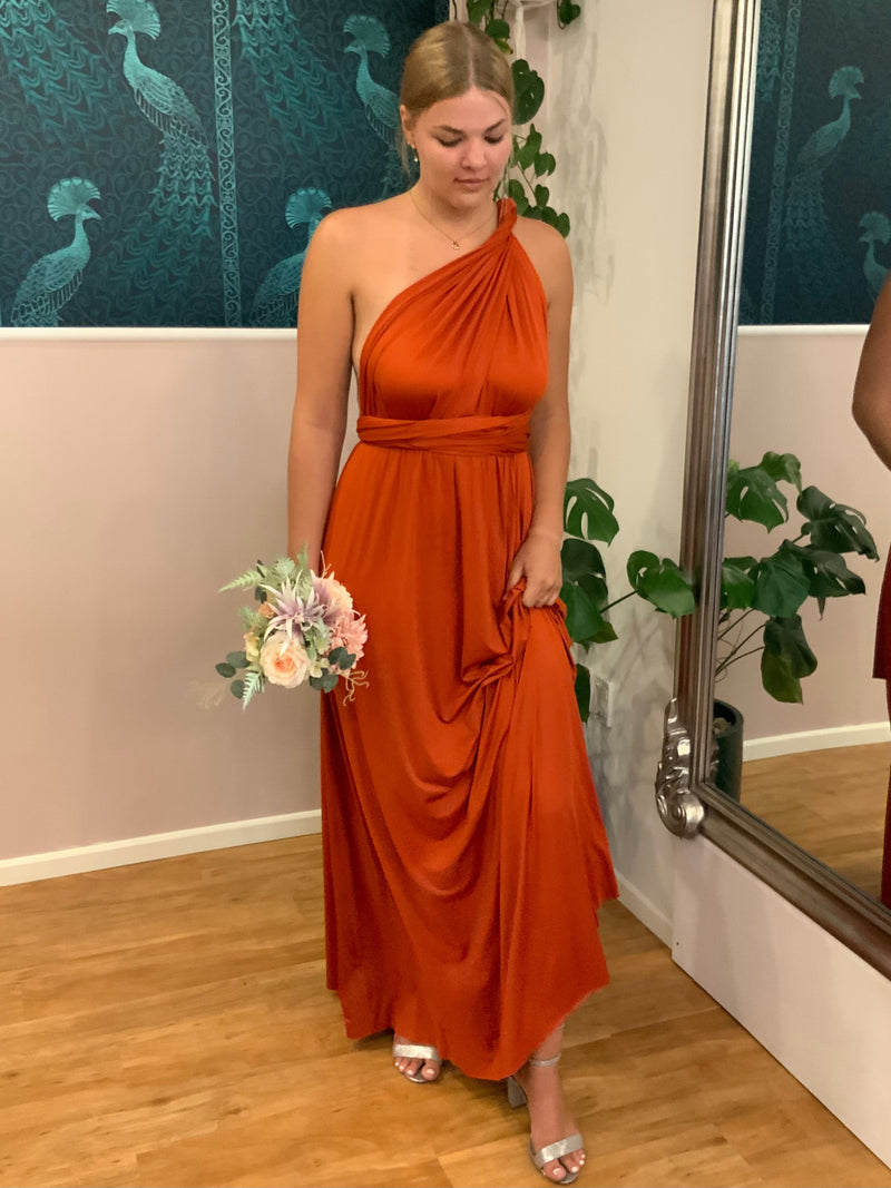 infinity dress burnt orange Made In USA Burnt Orange Terracotta Infinity Dress Bridesmaid Convertible Dress