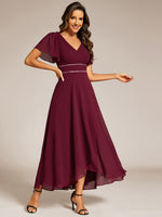 Shayna A-Line Chiffon Evening or Mother of Bride Dress with Sleeves