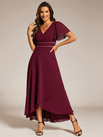 Shayna A-Line Chiffon Evening or Mother of Bride Dress with Sleeves