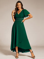 Shayna A-Line Chiffon Evening or Mother of Bride Dress with Sleeves