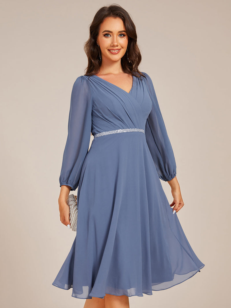 Stacey Dusky Navy Short Length Gown with Sleeves s12 Express NZ wide