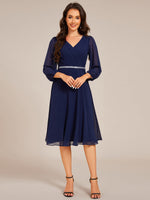 Stacey Short Length Mother of Bride Gown with Sleeves