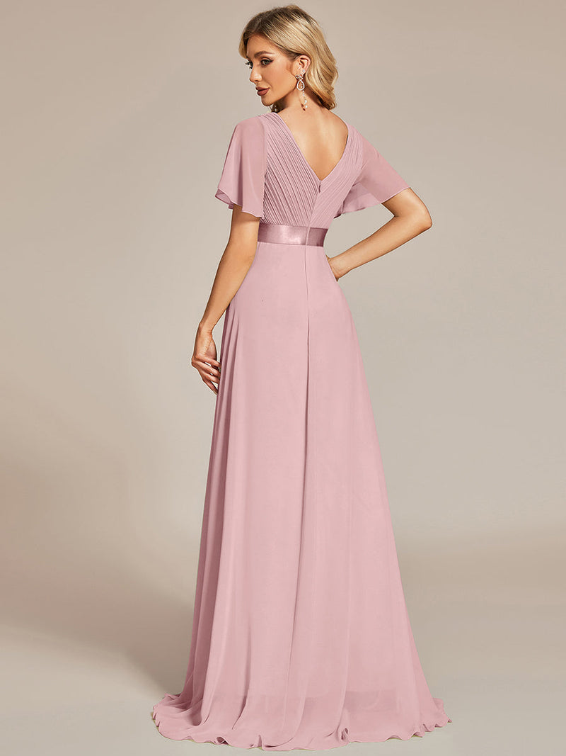 Billie Plus Size flutter sleeve v neck chiffon bridesmaid dress