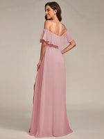 Angelina off shoulder bridesmaid dress with split