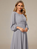 Rachel boat neck full sleeve evening or bridesmaid gown