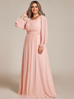 Rachel boat neck full sleeve evening or bridesmaid gown