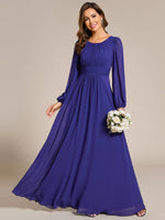 Rachel boat neck full sleeve evening or bridesmaid gown