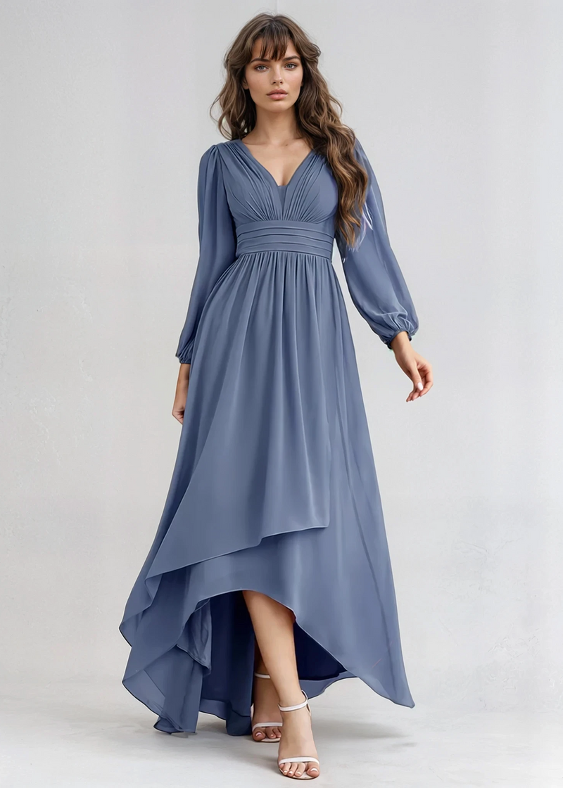 Belindy dusky navy chiffon long sleeve mother of the bride dress s18 Express NZ Wide