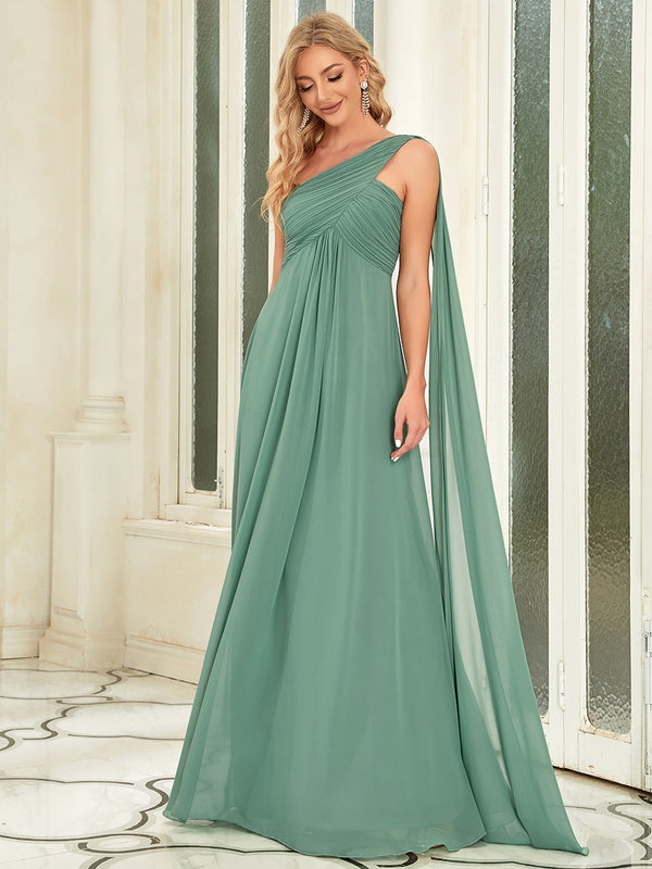 Emmerson one shoulder bridesmaid or event dress in chiffon - Bay Bridal and Ball Gowns