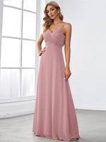 Malika elegant cross front cowl back bridesmaid dress