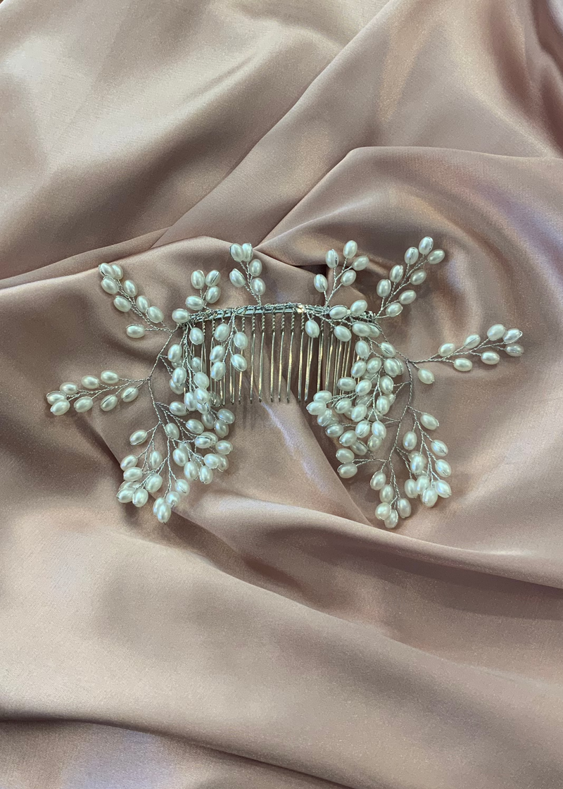 Silver Pearl Branch Hair Comb Express NZ wide