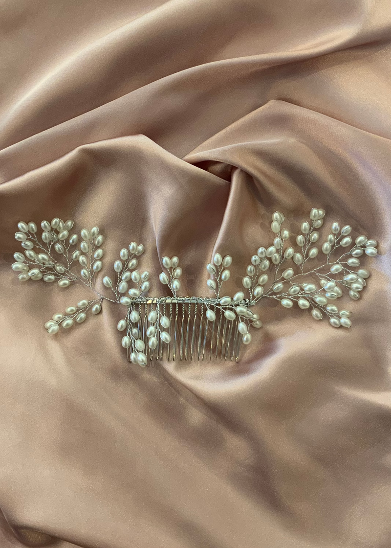 Silver Pearl Branch Hair Comb Express NZ wide