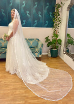 Leaf Trim Bridal Veil 1m 2m and 3m long Express NZ wide Bay Bridal and Ball Gowns
