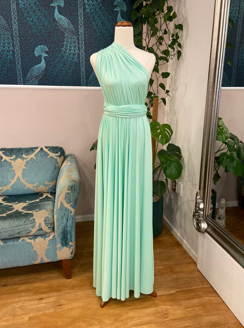 Luxe Mint Green Convertible Infinity bridesmaid dress Express NZ wide Bay Bridal and Ball Gowns