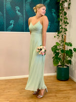 Malika elegant cross front cowl back bridesmaid dress Bay Bridal and Ball Gowns