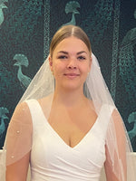 Pearl Veil in .75m 1m 2m and 3m lengths in white Express NZ wide Bay Bridal and Ball Gowns