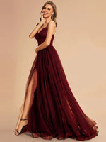 Alicia burgundy corset tulle ball dress with split and train Express NZ wide - Bay Bridal and Ball Gowns