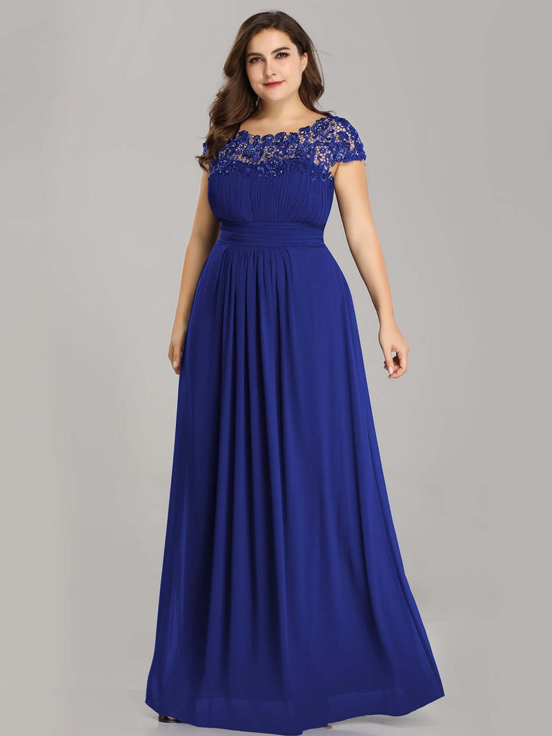 Allanah lace and chiffon bridesmaid dress in sapphire blue Express NZ wide - Bay Bridal and Ball Gowns