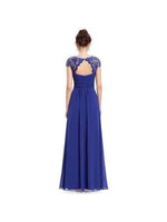 Allanah lace and chiffon bridesmaid dress in sapphire blue Express NZ wide - Bay Bridal and Ball Gowns