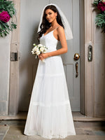 Amber thin strapped crochet boho Ivory wedding dress s16 Express NZ wide - Bay Bridal and Ball Gowns