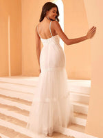 Amber thin strapped crochet boho Ivory wedding dress s16 Express NZ wide - Bay Bridal and Ball Gowns