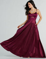 Amina burgundy sparkle A Line Ball Dress with Cut out Express NZ wide - Bay Bridal and Ball Gowns