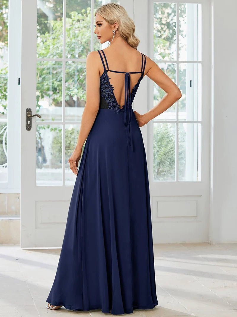 Aminata plus size bridesmaid or ball gown with lace up back - Bay Bridal and Ball Gowns