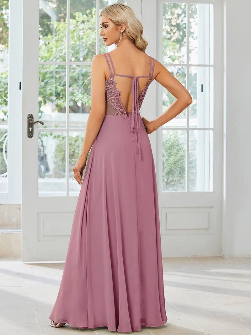 Aminata plus size bridesmaid or ball gown with lace up back - Bay Bridal and Ball Gowns