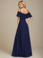 Aurora bridesmaid dress with split in navy s24 Express NZ wide - Bay Bridal and Ball Gowns