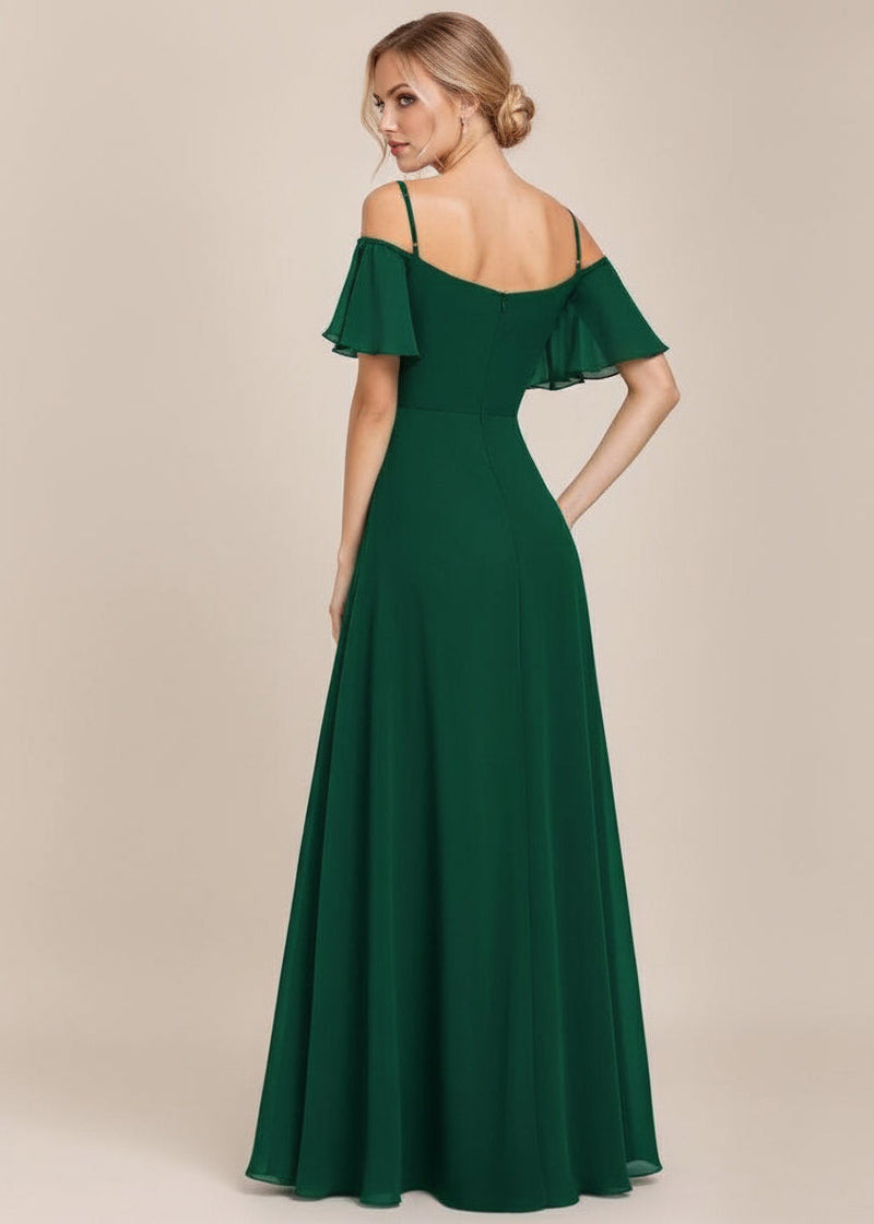 Drop Sleeve Emerald Green Bridesmaid Dress, Size 8