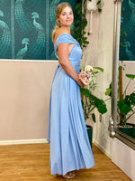 Belle Blue convertible Infinity bridesmaid dress with split Express NZ wide - Bay Bridal and Ball Gowns