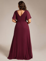 Bernice chiffon sleeved bridesmaid dress with slit - Bay Bridal and Ball Gowns